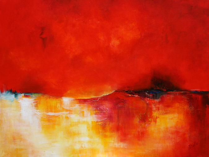 Peinture de Mireille Belle, acrylique, Variations Rouges