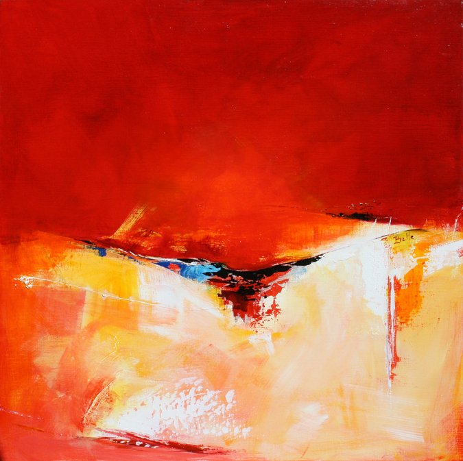 Peinture de Mireille Belle, acrylique, Variations Rouges