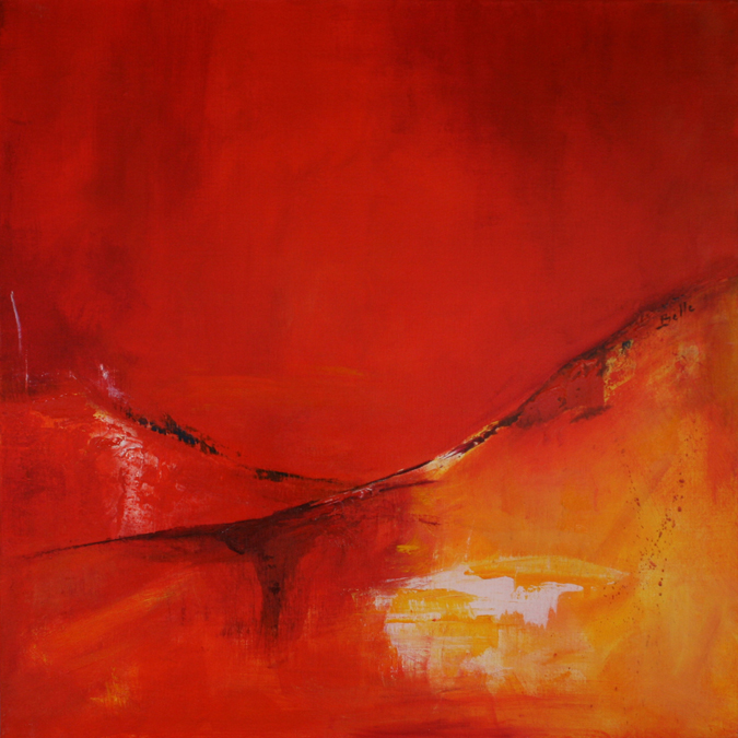 Peinture de Mireille Belle, acrylique, Variations Rouges