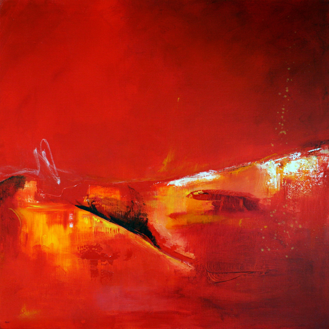 Peinture de Mireille Belle, acrylique, Variations Rouges