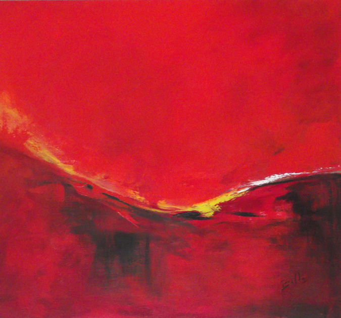 Peinture de Mireille Belle, acrylique, Variations Rouges