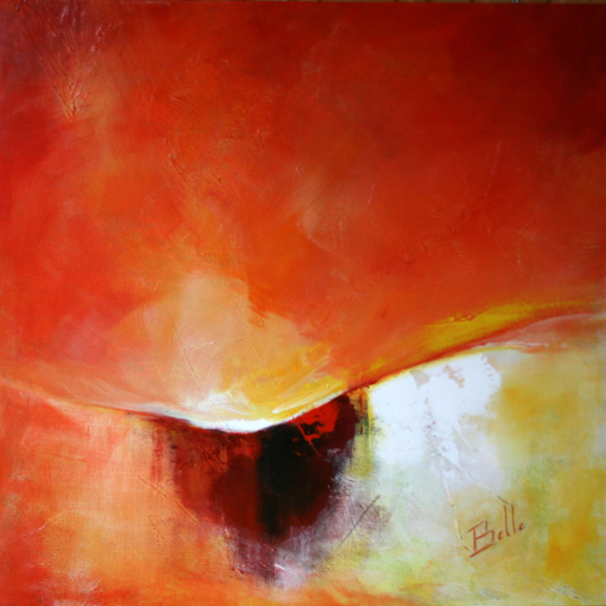 Peinture de Mireille Belle, acrylique, Variations Rouges