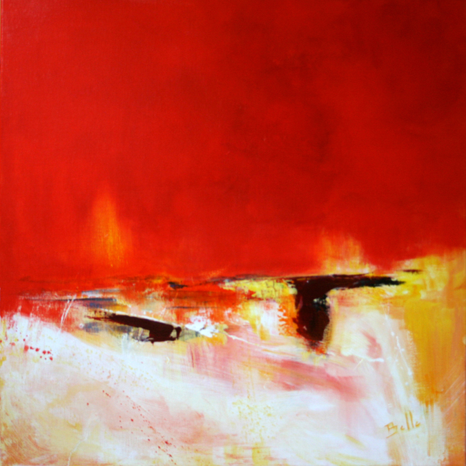 Peinture de Mireille Belle, acrylique, Variations Rouges