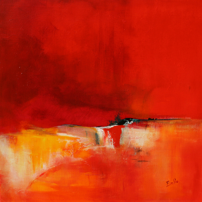 Peinture de Mireille Belle, acrylique, Variations Rouges